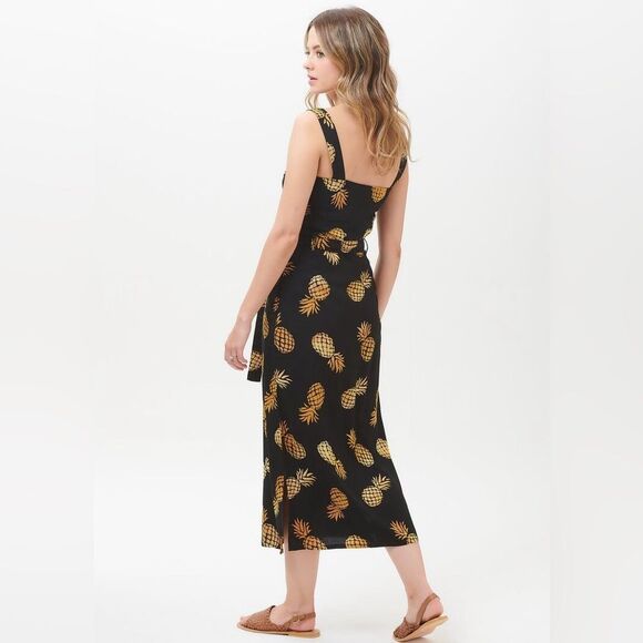 Sugarhill Brighton 70s Elva Midi Slip Dress in Handcrafted Pineapple Batik XS - Picture 13 of 14
